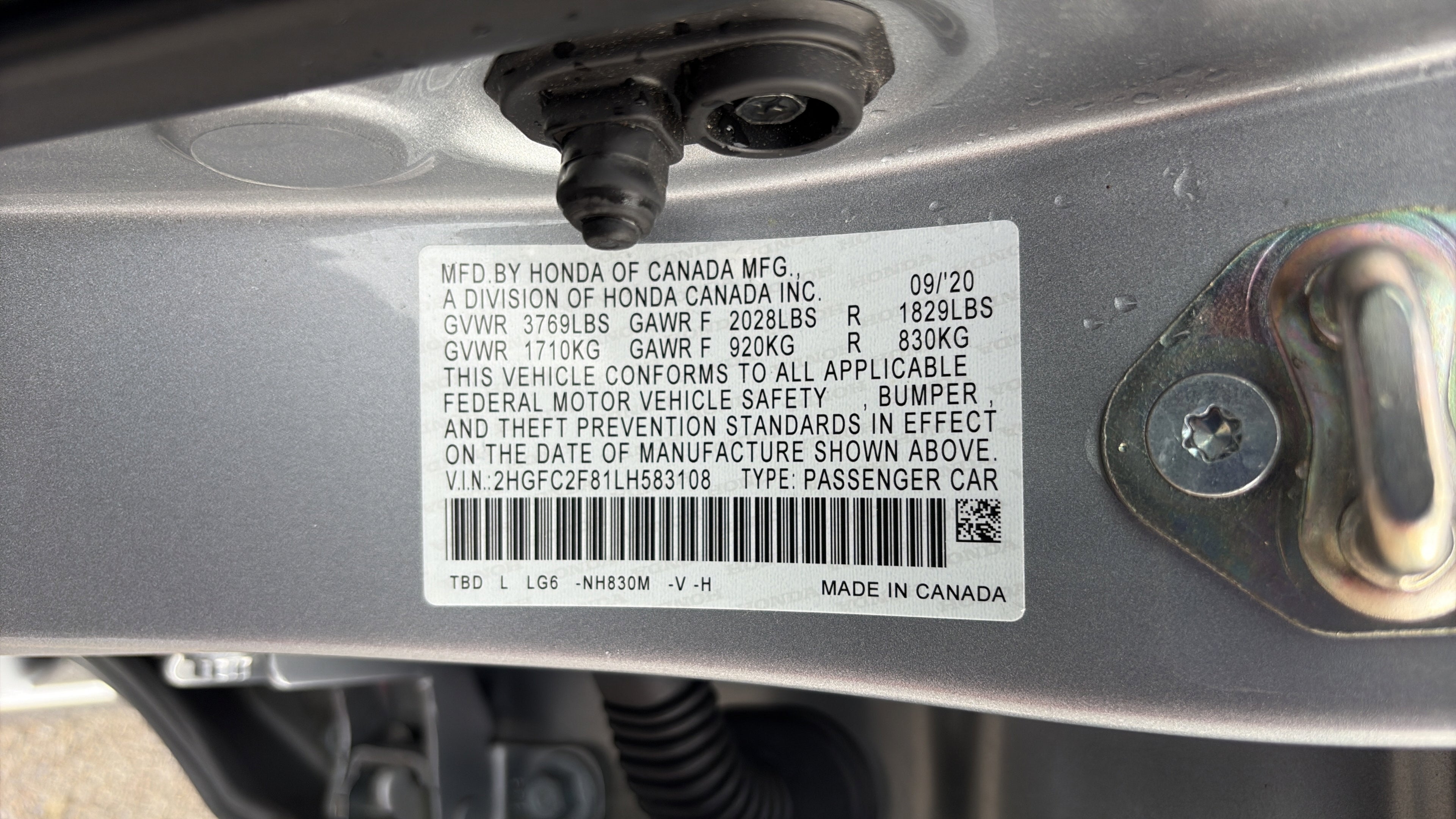 2020 Honda Civic Sedan Sport