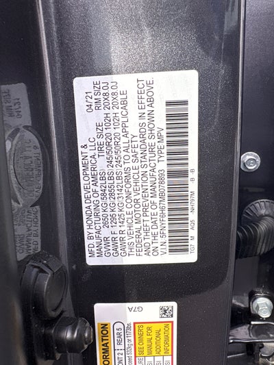 2021 Honda Pilot Touring 7-Passenger