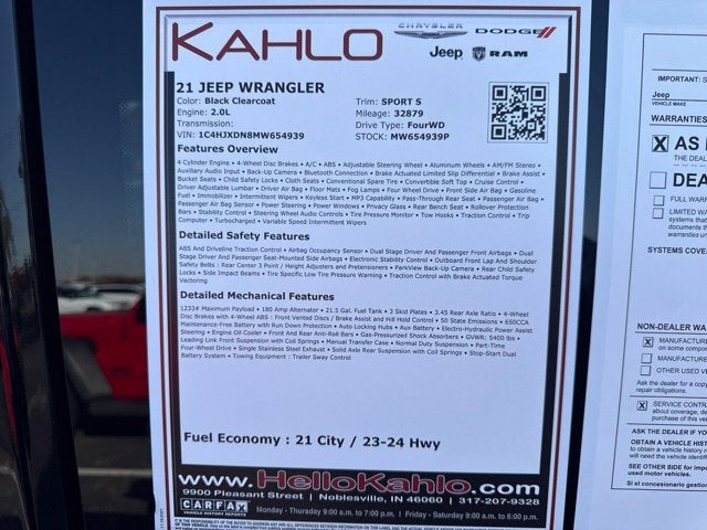 2021 Jeep Wrangler Unlimited Sport S