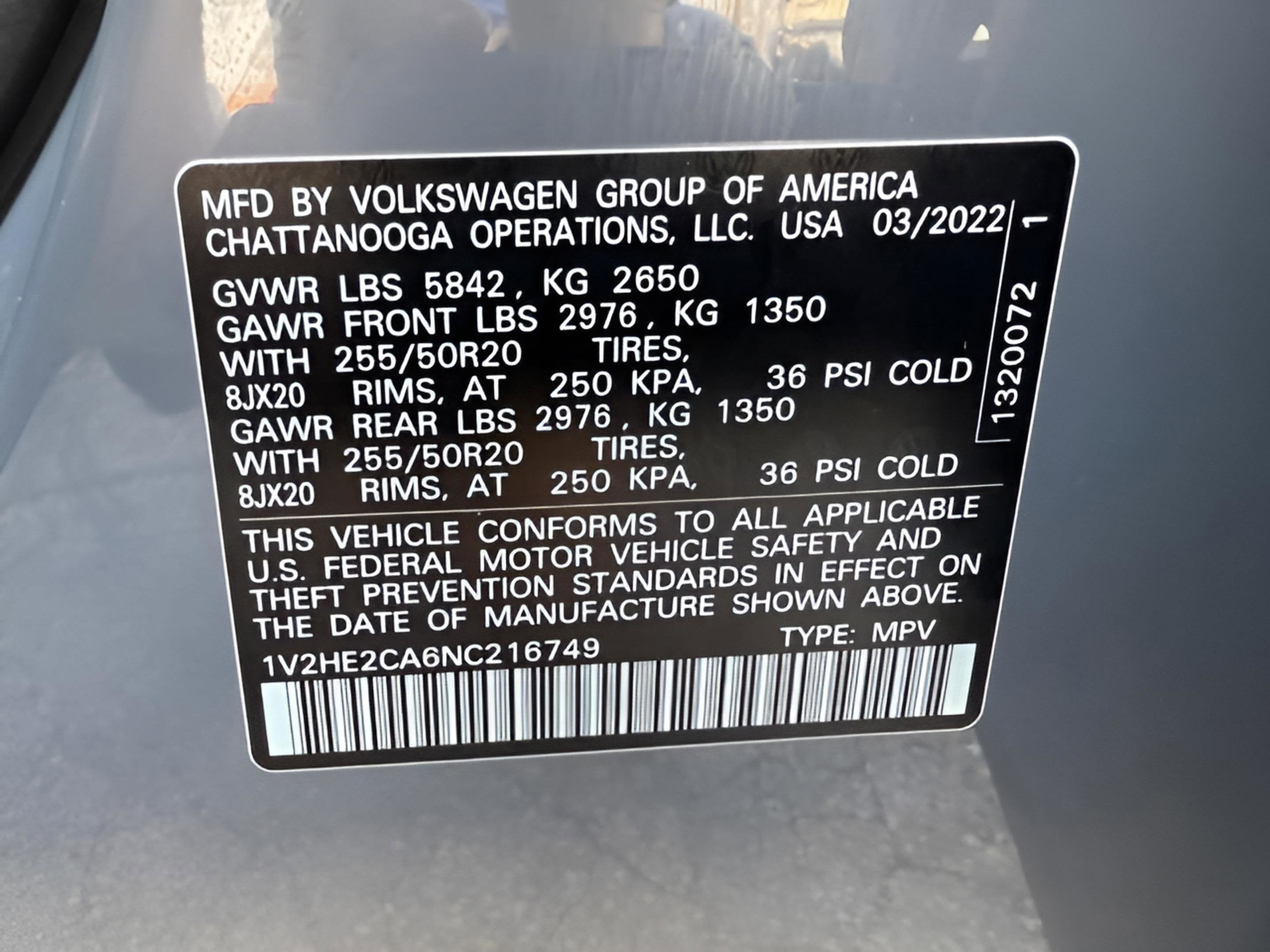 2022 Volkswagen Atlas Cross Sport 3.6L V6 SE w/Technology