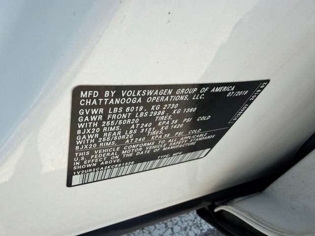 2019 Volkswagen Atlas 3.6L V6 SE w/Technology