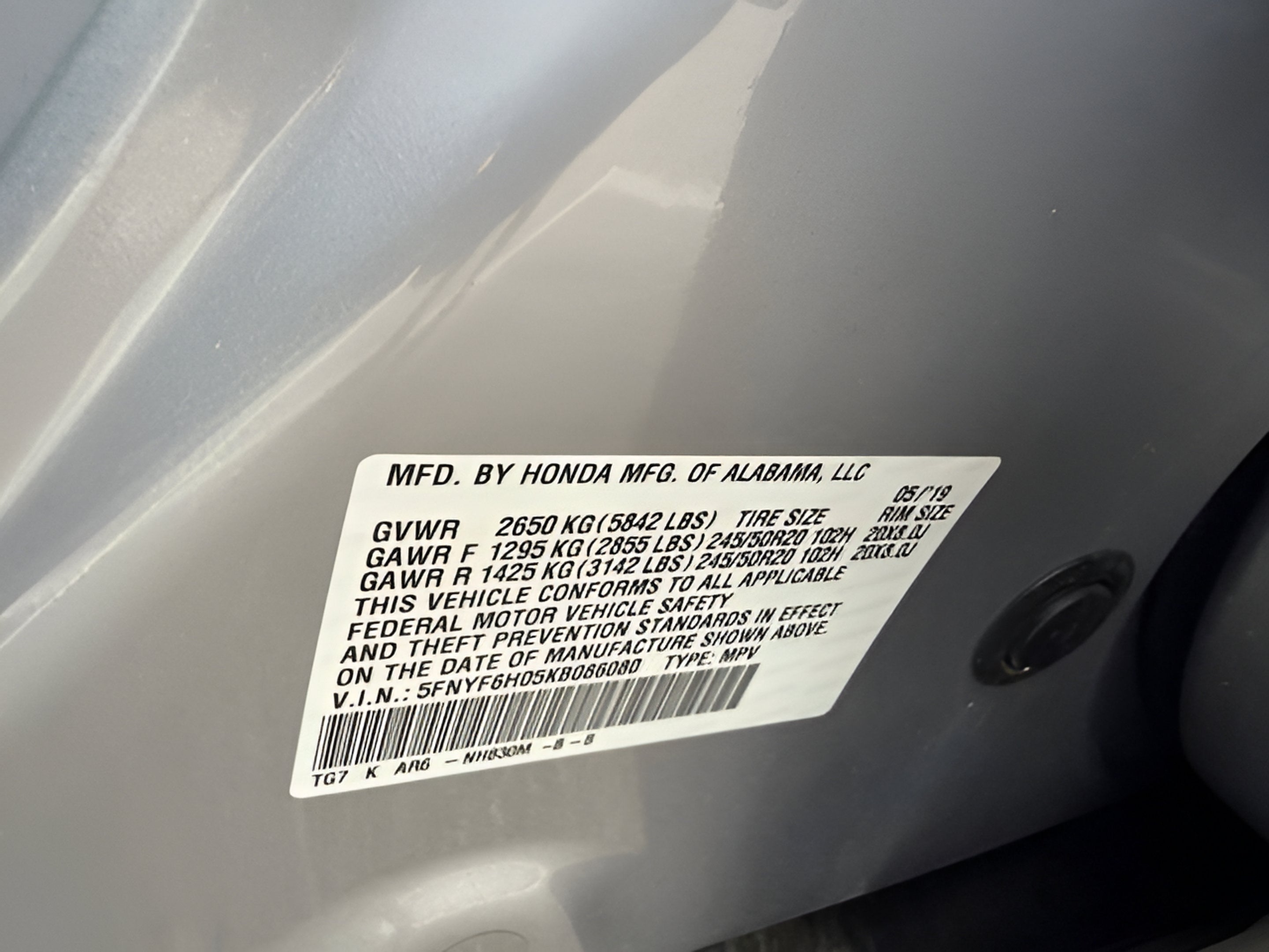 2019 Honda Pilot Elite