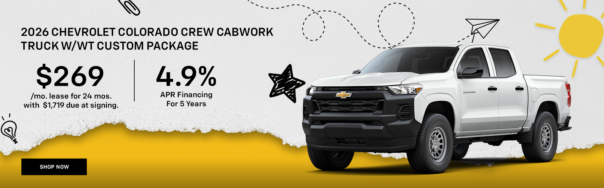 2026 Chevrolet Colorado Crew CabWork Truck w/WT Custom Packa