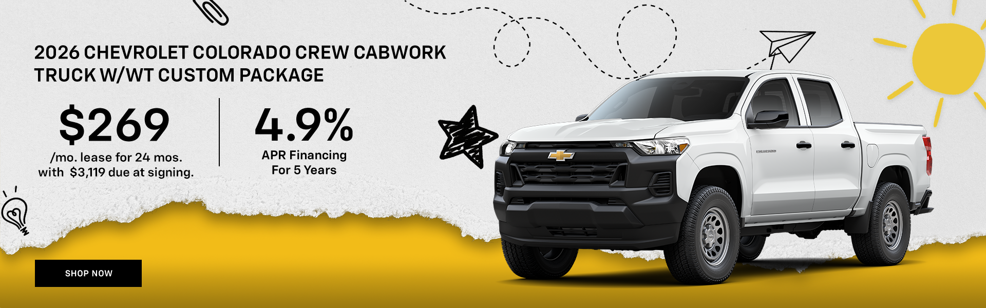 2026 Chevrolet Colorado Crew CabWork Truck w/WT Custom Packa
